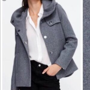 Zara Gray Women's High Collar Coat